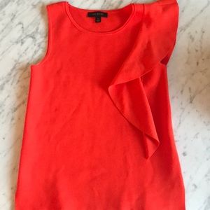 Ann Taylor orange shell with ruffle